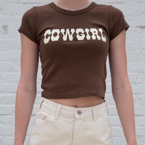 Brandy Melville Brown 'Cowgirl' Tee